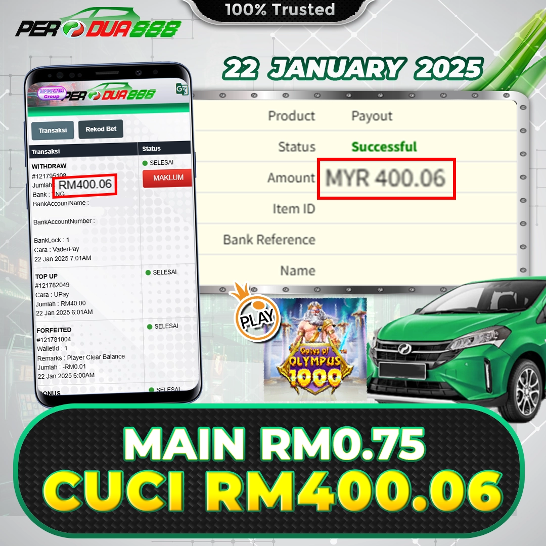 Pragmatic Play x Perodua888 win RM400