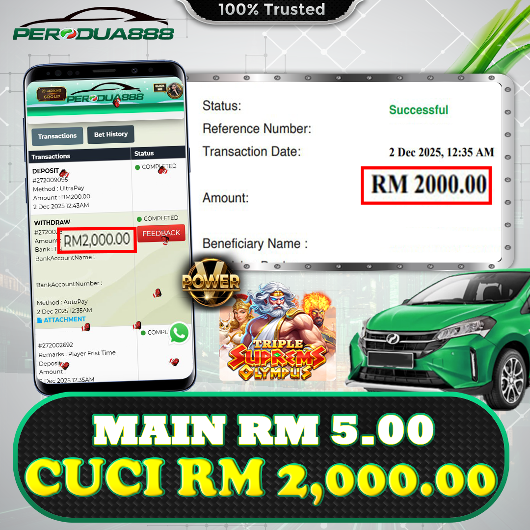 Perodua888 x Vpower : Triple Suprems Olympus